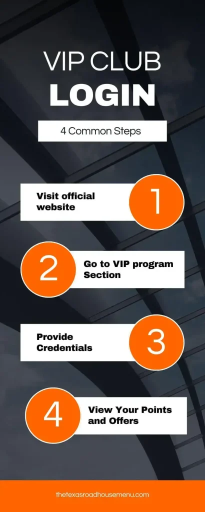 VIP club log in steps